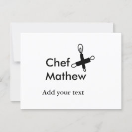 Postal Cocina del chef añada nombre de texto hombres pana