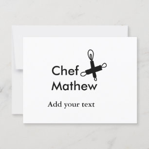 Postal Cocina del chef añada nombre de texto hombres pana