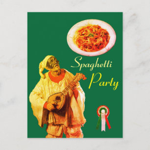 POSTAL COCINA ITALIANA DE PULCINELA FIESTA SPAGHETTI