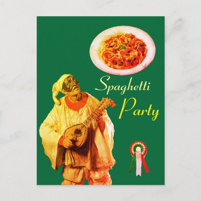 POSTAL COCINA ITALIANA DE PULCINELA FIESTA SPAGHETTI (Anverso)