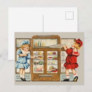 Postal Cocina Retro Americana Anuncio con Dos Chicas