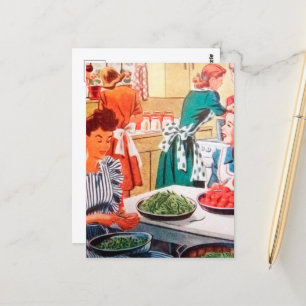 Postal cocina retro vintage fresca