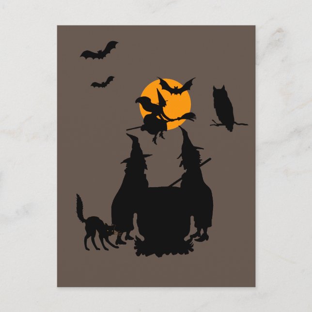 Postal Cocinando a partir para la mejor fiesta de Hallowe (Anverso)