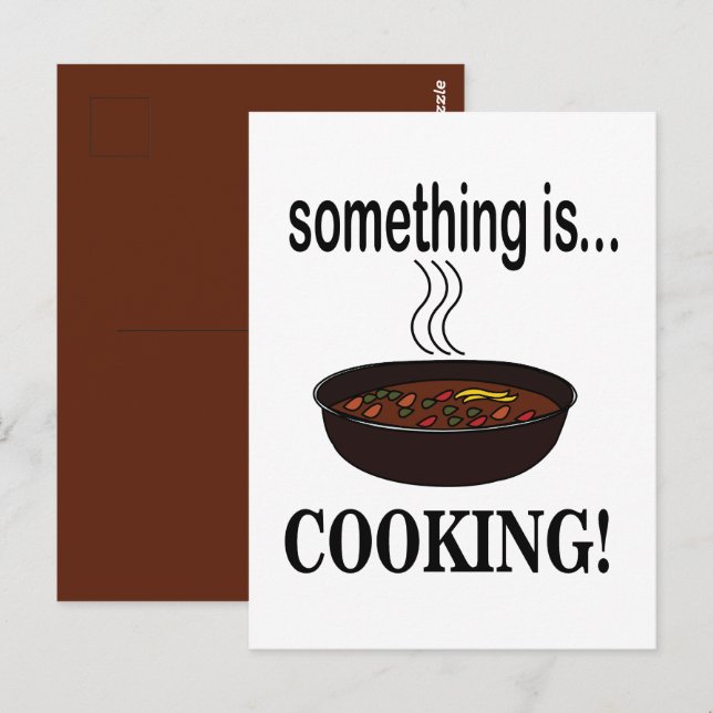 Postal Cocinando Algo se está cocinando (Anverso / Reverso)