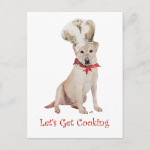 Postal Cocinando con Labrador Retriever Amarillo