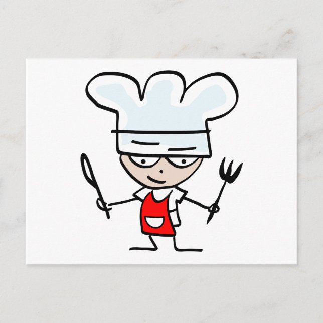 Postal Cocinando los regalos con el dibujo animado (Anverso)