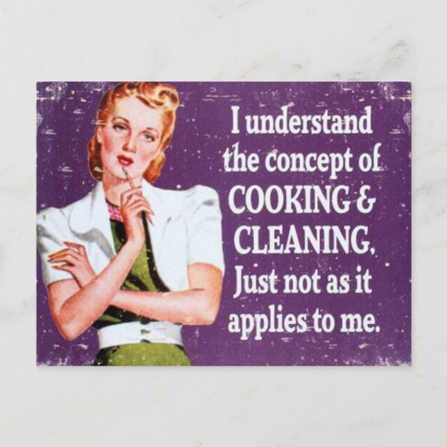 Postal Cocinar y Limpiar (Anverso)