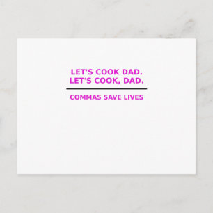 Postal Cocinemos a papá Commas salve vidas