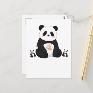 Postal Cocinero Panda Adorable Cocina Amante de los Anima