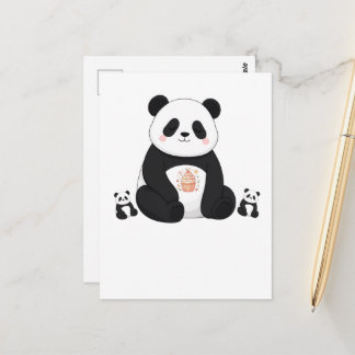 Postal Cocinero Panda Adorable Cocina Amante de los Anima