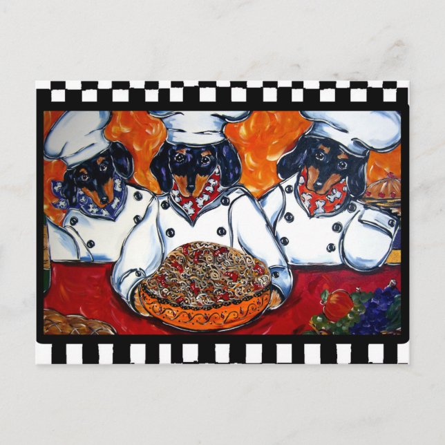 Postal Cocineros Dachshund (Anverso)