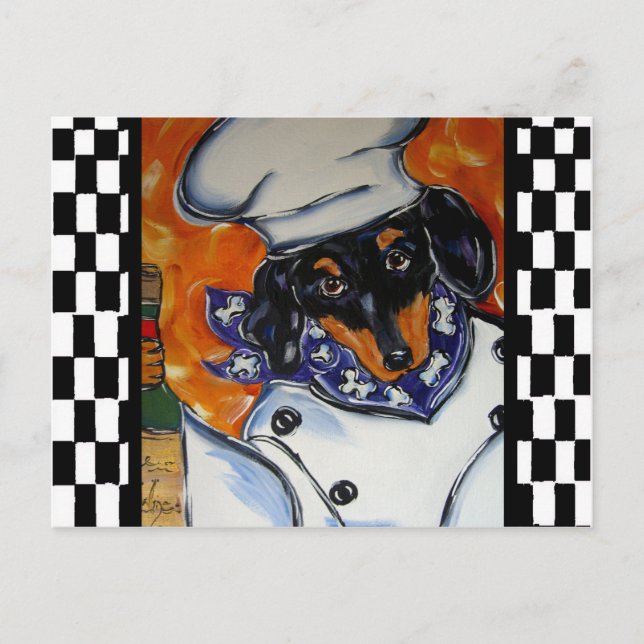 Postal Cocineros Dachshund (Anverso)