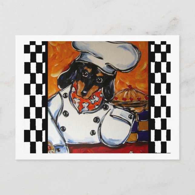 Postal Cocineros Dachshund (Anverso)