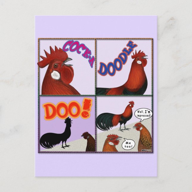 Postal ¡Cock-A-Doodle-Doo! (Anverso)