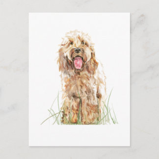 Postal Cockapoo Dog Postcard – Watercolor Pet Art