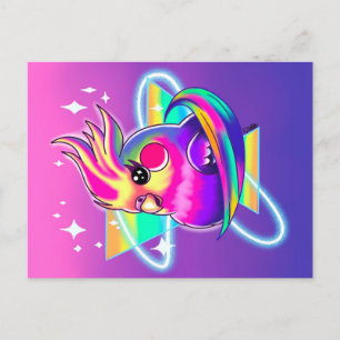 Postal Cockatiel Neon Postcard