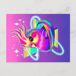 Postal Cockatiel Neon Postcard