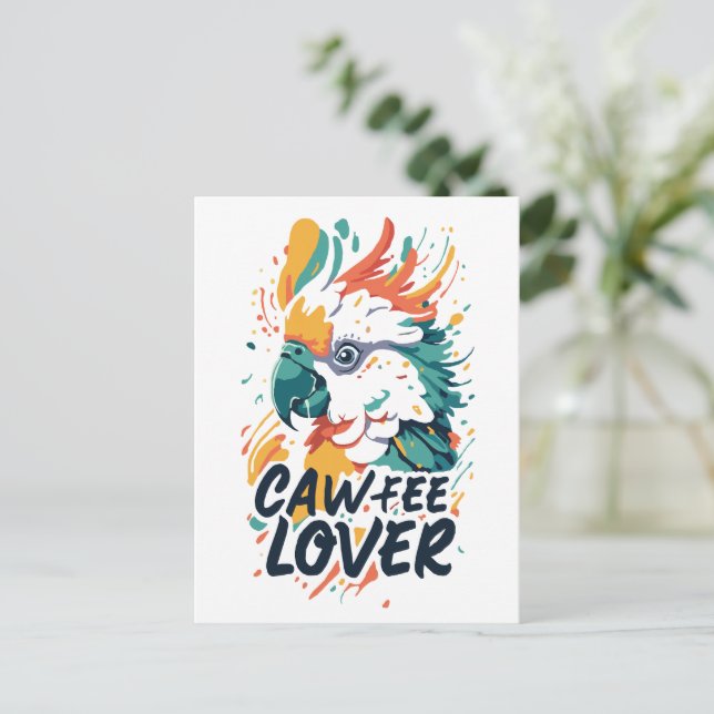 Postal Cockatoo Coffee Lover (Anverso de pie)