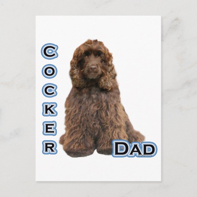 Postal Cocker Brown Spaniel Dad 4 (Anverso)