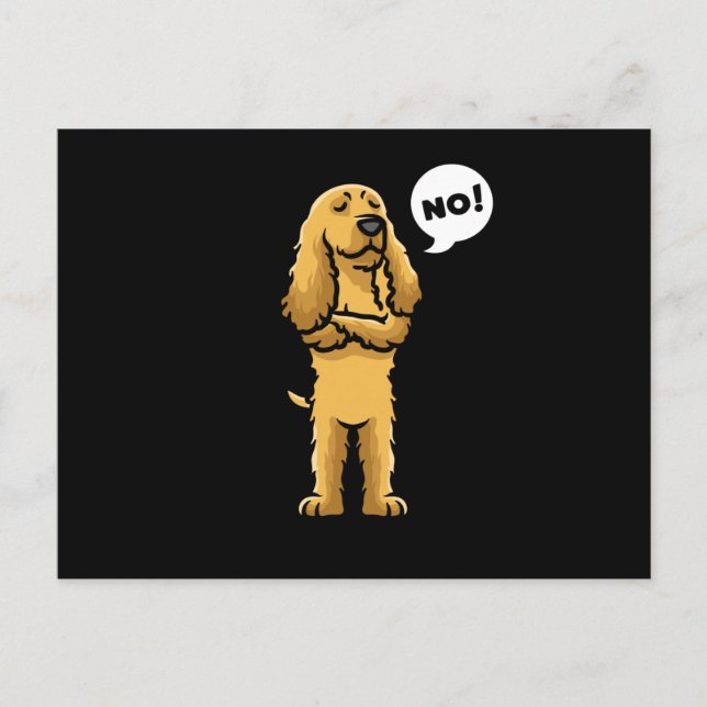 Postal Cocker inglés Spaniel Stubborn Dog (Anverso)