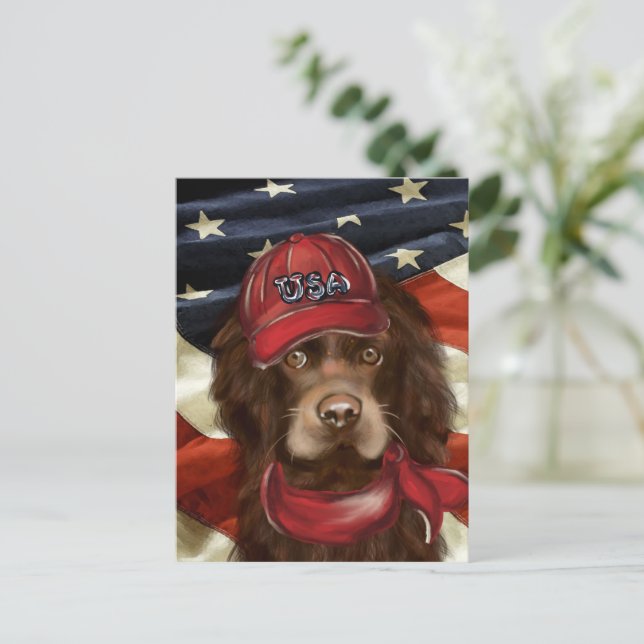Postal Cocker Spaniel Americano (Anverso de pie)