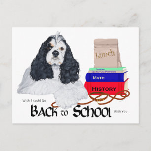 Postal Cocker Spaniel Americano de vuelta a la escuela