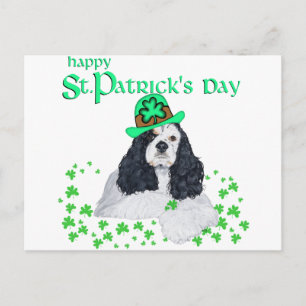 Postal Cocker Spaniel Americano Día de San Patricio