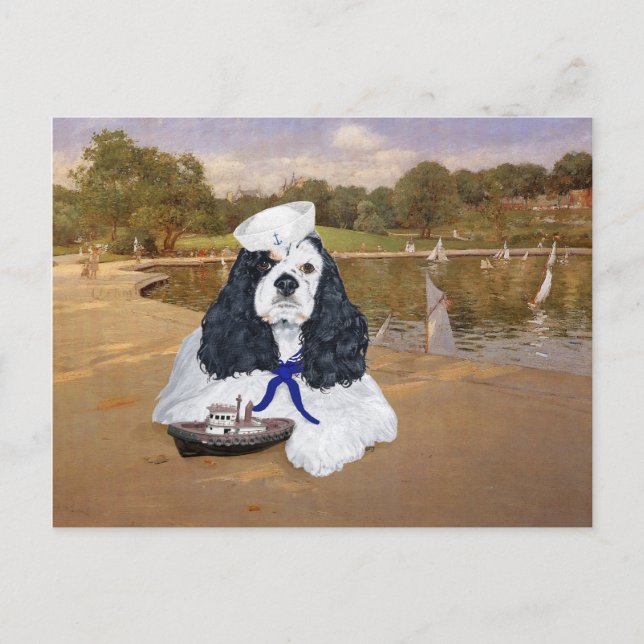 Postal Cocker Spaniel Americano Marinero (Anverso)
