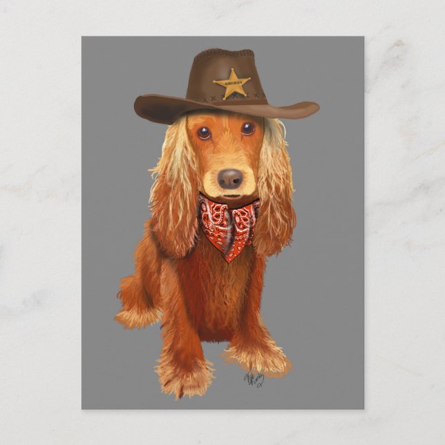 Postal Cocker Spaniel Cowboy (Anverso)