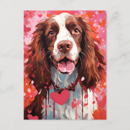 Postal Cocker Spaniel día de San Valentín