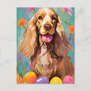 Postal Cocker Spaniel Feliz Pascua