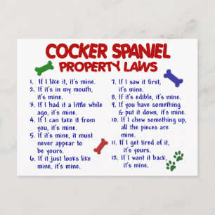 Postal COCKER SPANIEL (leyes de propiedad) 2