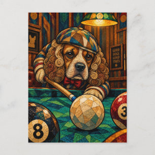 Postal Cocker Spaniel, mosaico geométrico