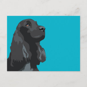 Postal Cocker Spaniel - Negro - Plantillas de raza básica