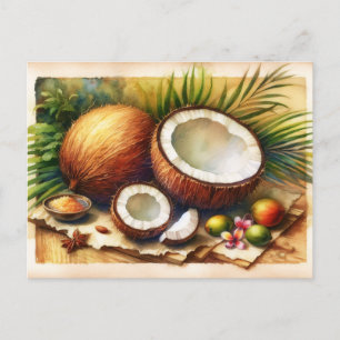 Postal Coco de época tropical