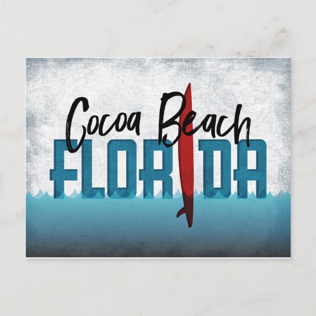 Postal Cocoa Beach Postcard Florida Surboard (Anverso)