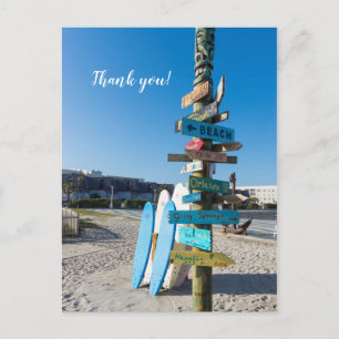 Postal Cocoa Beach Tiki Totem Gracias Postcard