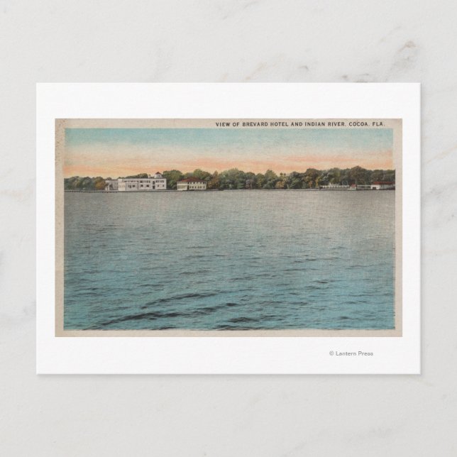 Postal Cocoa, Florida - Vista del Hotel Brevard & Indian (Anverso)