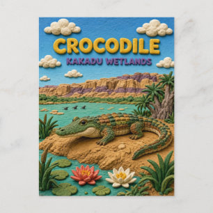 Postal Cocodrilo Humedales Kakadu KlayKoo Moderno