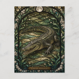 Postal Cocodrilo Río de Marea Illumina Vidrio Teñido