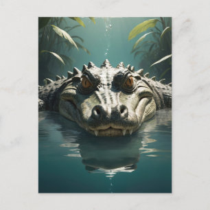 Postal Cocodrilo sereno en la impresión de arte de la jun