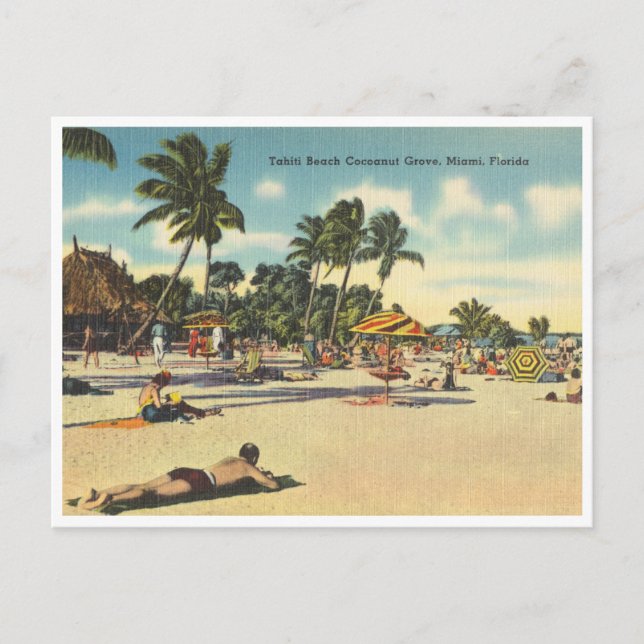 Postal Coconut Grove Tahiti Beach Miami Florida (Anverso)