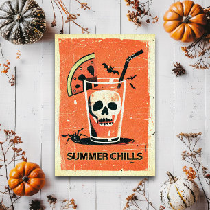 Postal Cóctel de cráneo Summer Chills Retro Summerween