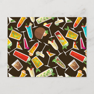 Postal Cóctel de patrón y bebida larga, bar de cócteles