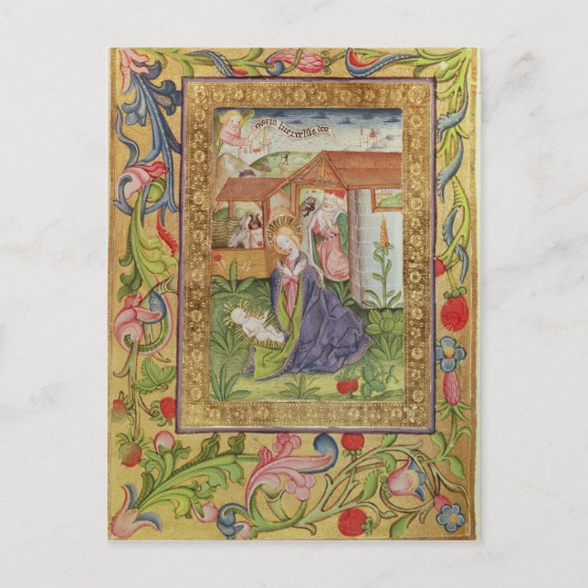 Postal Codex Ser Nov 2599 f. 39v El nacimiento de Cristo (Anverso)