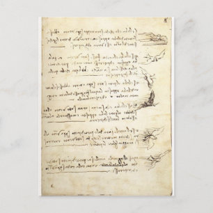 Postal Codex sobre el vuelo de aves de Leonardo da Vinci