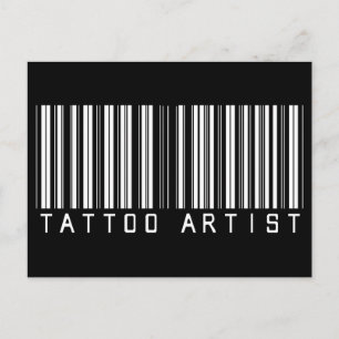 Postal Código de barras de artistas del tatuaje