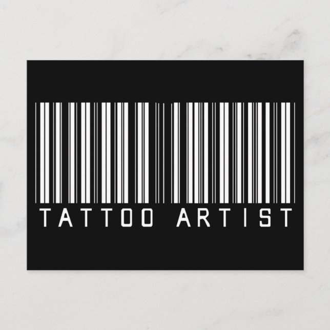 Postal Código de barras de artistas del tatuaje (Anverso)
