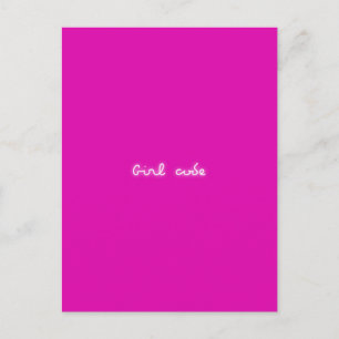 Postal Código de Chica Poder de Chica Neon Rosa Moderno