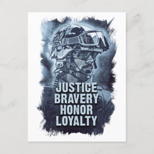 Postal Código de Guerreros de Lealtad de Honor de Justici